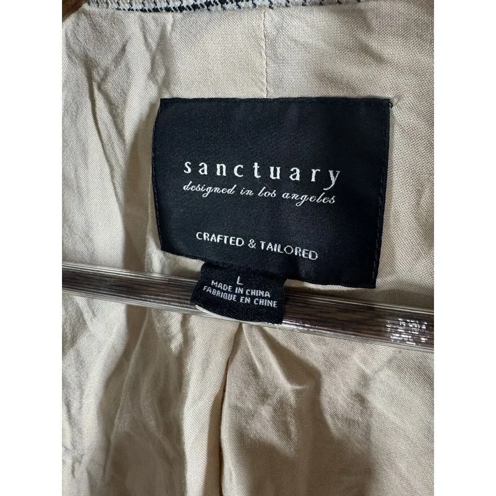 Sanctuary  Blazer Coat Size Large Black Beige One‎ Button Women